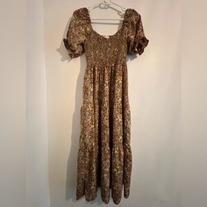 Mine Floral Puff Sleeve Maxi Dress